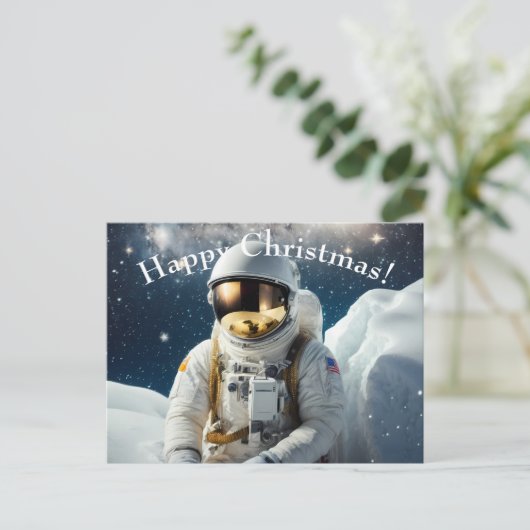 Christmas Spaceman Briefkaart (Staand voorkant)