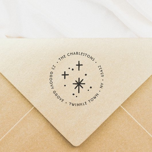 Christmas Sparkles Aangepaste naam Retouradres Rubberstempel