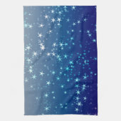 Christmas Sparkles Stars Blue Sky Theedoek (Verticaal)