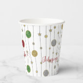 Christmas Sparkley Ornamenten Papieren Bekers (Achterkant)