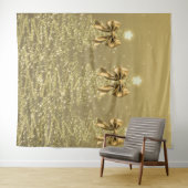 Christmas Sparkling Trees Gold Faux Bow Wandkleed (In Situ (horizontaal))