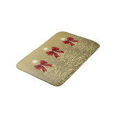 Christmas Sparkling Trees Gold Faux Red Bow Badmat (Gekanteld)