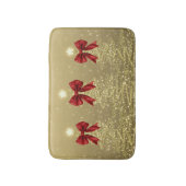 Christmas Sparkling Trees Gold Faux Red Bow Badmat (Voorkant Verticaal)
