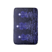 Christmas Sparkling Trees Navy Blue Faux Bow  Badmat (Voorkant Verticaal)
