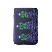 Christmas Sparkling Trees Navy Blue Green Bow  Badmat (Voorkant Verticaal)