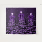 Christmas Sparkling Trees Purple Faux Bow  Wandkleed (Voorkant (horizontaal))