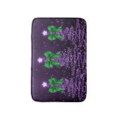 Christmas Sparkling Trees Purple Faux Green Bow Badmat (Voorkant Verticaal)