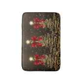Christmas Sparkling Trees Red Gold Faux Bow  Badmat (Voorkant Verticaal)