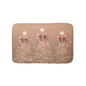Christmas Sparkling Trees Rose Gold Faux Bow Badmat (Voorkant)
