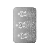 Christmas Sparkling Trees Silver Faux Bow  Badmat (Voorkant Verticaal)