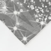 Christmas Sparkling Trees Silver Faux Pink Bow Fleece Deken (Hoek)