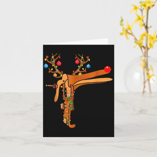 Christmas Speculum Reindeer Funny Xmas Nurse Midwi Kaart (Gele Bloem)