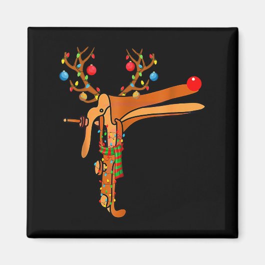 Christmas Speculum Reindeer Funny Xmas Nurse Midwi Magneet (Voorkant)