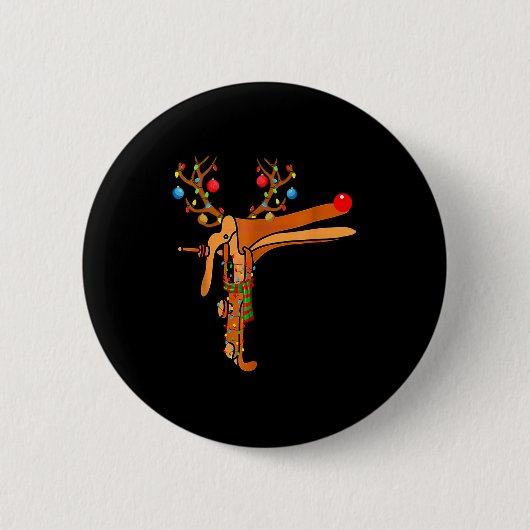 Christmas Speculum Reindeer Funny Xmas Nurse Midwi Ronde Button 5,7 Cm (Voorkant)