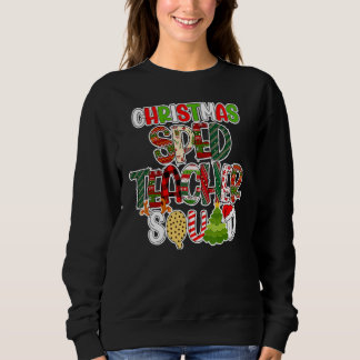Christmas Sped Teacher Squad Red Plaid Teacher Trui