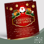 Christmas Speelgoed Drive Charity Donatie Rode Ker Flyer