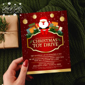 Christmas Speelgoed Drive Charity Donatie Rode Ker Flyer