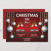 Christmas Speelgoed Drive Kaart (Voorkant / Achterkant)