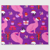 Christmas Sphynx Cat Santa Sphinx Roze Cadeaupapier (Vlak)