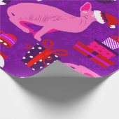 Christmas Sphynx Cat Santa Sphinx Roze Cadeaupapier (Hoek)