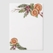 Christmas Spice Botanisch Sinaasappel Vellum Uitnodigingen (Voorkant)