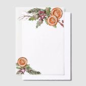 Christmas Spice Botanisch Sinaasappel Vellum Uitnodigingen (Offset)