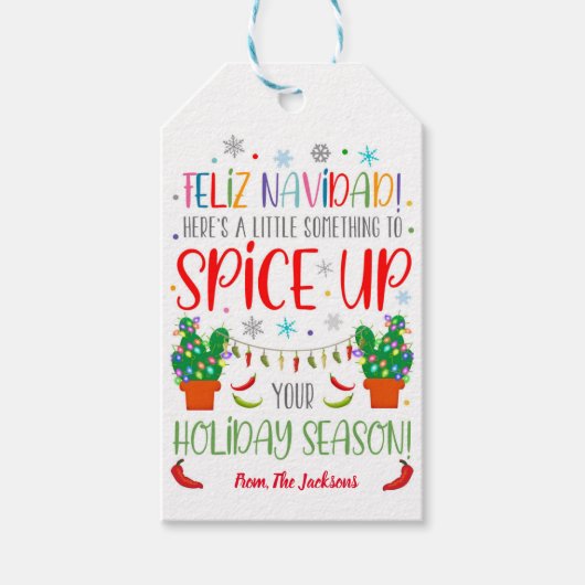 Christmas Spice Up Uw Seizoen Gift Labels Cadeaulabel (Voorkant)