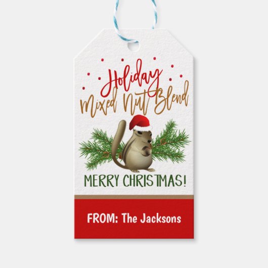 Christmas Spiced Nuts Gift Label Cadeaulabel (Voorkant)