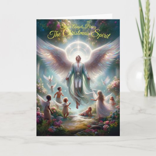 Christmas Spirit Gevouwen Wenskaart Kaart (Voorkant)
