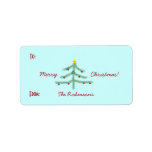 Christmas Spirit Gift Labels<br><div class="desc">Avery Christmas cadeau label labels met een eenvoudige tekening van een kerstboom op een roodblauwe achtergrond die kan worden gewijzigd door te klikken op "Customize it!" De tekst kan worden gewijzigd of verwijderd. Wis het naamveld voor het handschrijven of afdrukken van namen op uw eigen printer. © Little Wing Fotografie...</div>