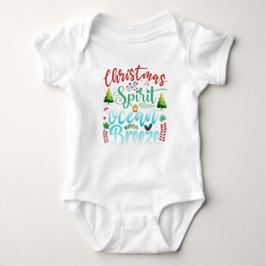 Christmas Spirit Ocean Breeze Een stuk Romper (Voorkant)