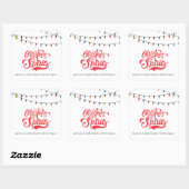 Christmas Spirits Custom Name with Holiday Lights  Vierkante Sticker (Vel)