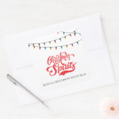 Christmas Spirits Custom Name with Holiday Lights  Vierkante Sticker (Envelop)