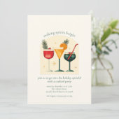 Christmas Spirits Vakantie Cocktail Party Kaart (Staand voorkant)