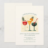 Christmas Spirits Vakantie Cocktail Party Kaart (Voorkant / Achterkant)