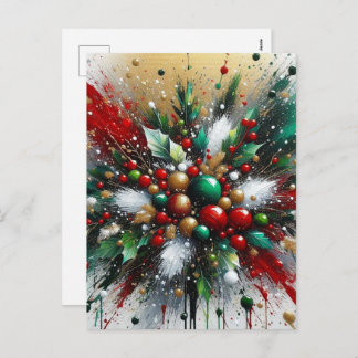 Christmas Splatter / White Bursts Feestdagenkaart