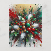 Christmas Splatter / White Bursts Feestdagenkaart (Voorkant)