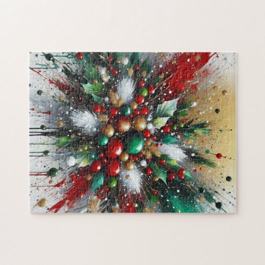 Christmas Splatter / White Bursts  Legpuzzel (Horizontaal)