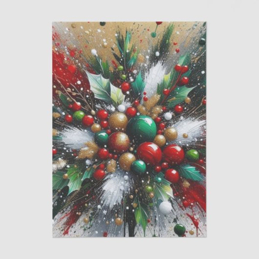 Christmas Splatter / White Bursts  Tissuepapier (Voorkant)