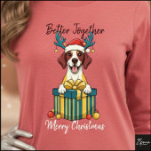 Christmas Spotted Pointer Gift Graphic No Scarf Tri-Blend Shirt