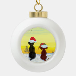 christmas springador keramische bal ornament