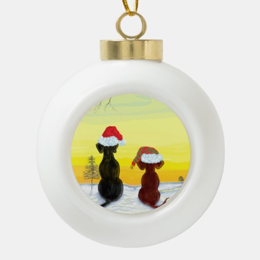 christmas springador keramische bal ornament (Voorkant)