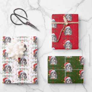 Christmas Springer Spaniel Dog Inpakpapier Vel