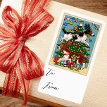 Christmas Springer Spaniel Hondencadeau Sticker La<br><div class="desc">Voeg een beetje grillige charme toe met deze leuke kerst cadeau wrap stickers! Een originele illustratie met twee Springer Spaniël honden ter versiering van de boom! Dit ontwerp bevat de woorden 'To' en 'From' in stijlvolle scriptletters, met ruimte om de naam van de ontvanger met de hand te schrijven. Deze...</div>