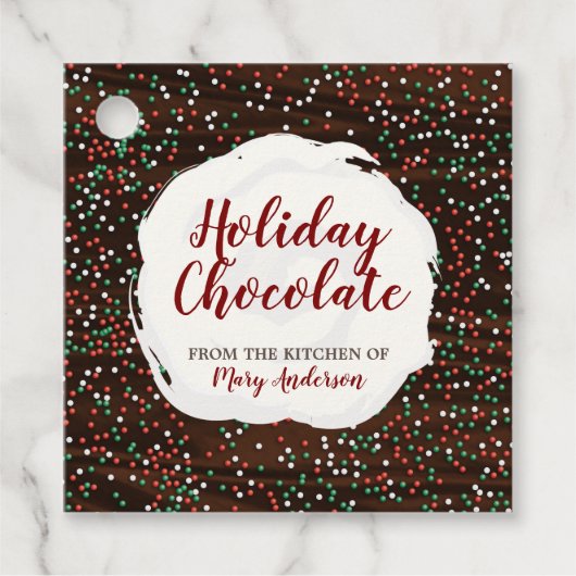 Christmas Sprinkles Chocolate Custom Label Label (Voorkant)