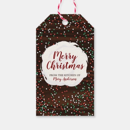 Christmas Sprinkles Chocolate Custom Label Label Cadeaulabel (Voorkant)