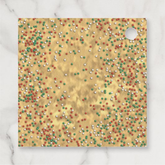 Christmas Sprinkles Cookie Custom Label Favoriet T (Achterkant)