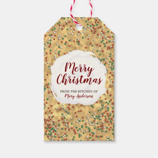 Christmas Sprinkles Cookie Custom Label Gift label Cadeaulabel (Voorkant)