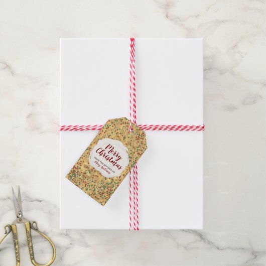 Christmas Sprinkles Cookie Custom Label Gift label Cadeaulabel (Met Touw)