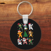 Christmas Squad Dabbing Santa Elf Family Matching  Sleutelhanger (Voorkant)